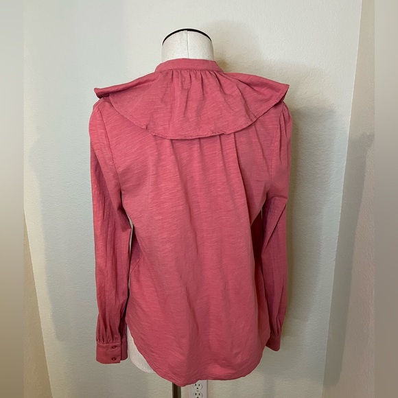 Boden 100%‎ cotton ruffle front blouse dusty rose size 6R - Picture 8 of 11
